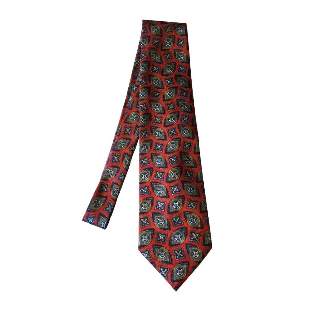 Christian Dior Monsieur Men's Necktie Beautiful Deco Poly Classic Neck Tie Red